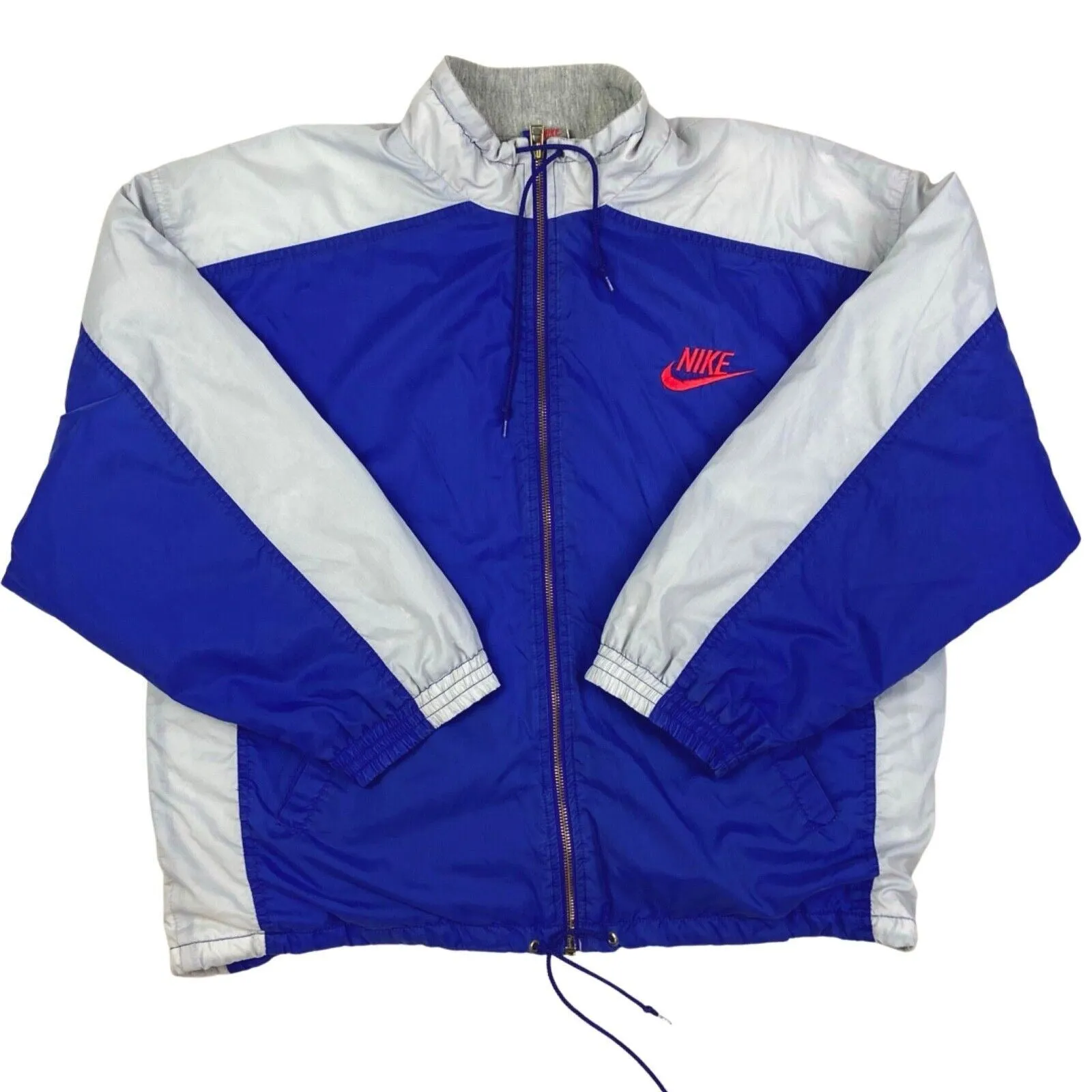 Vintage 1990 Blue Grey Nike Embroidered Windbreaker XXL