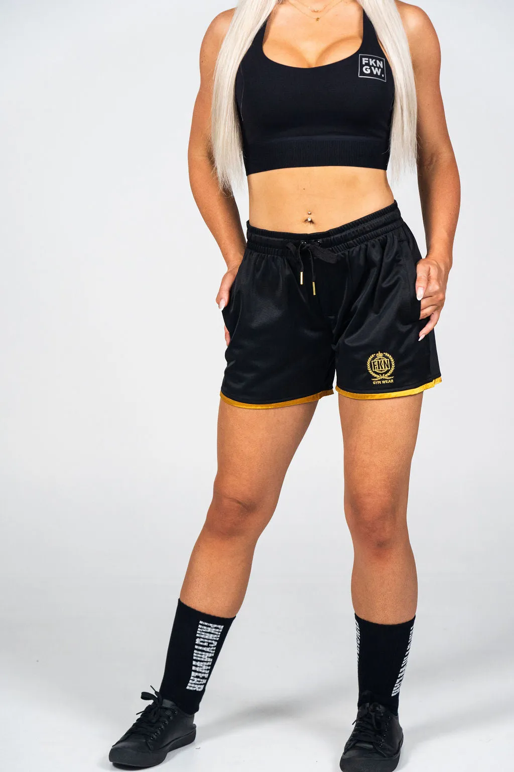 WARRIOR | Women's Gym Shorts | Black & Gold