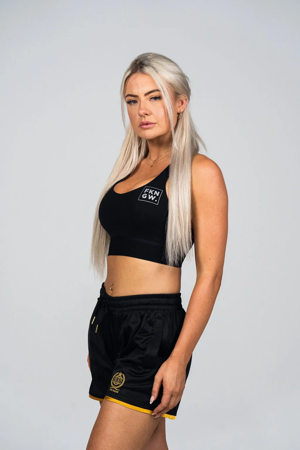 WARRIOR | Women's Gym Shorts | Black & Gold