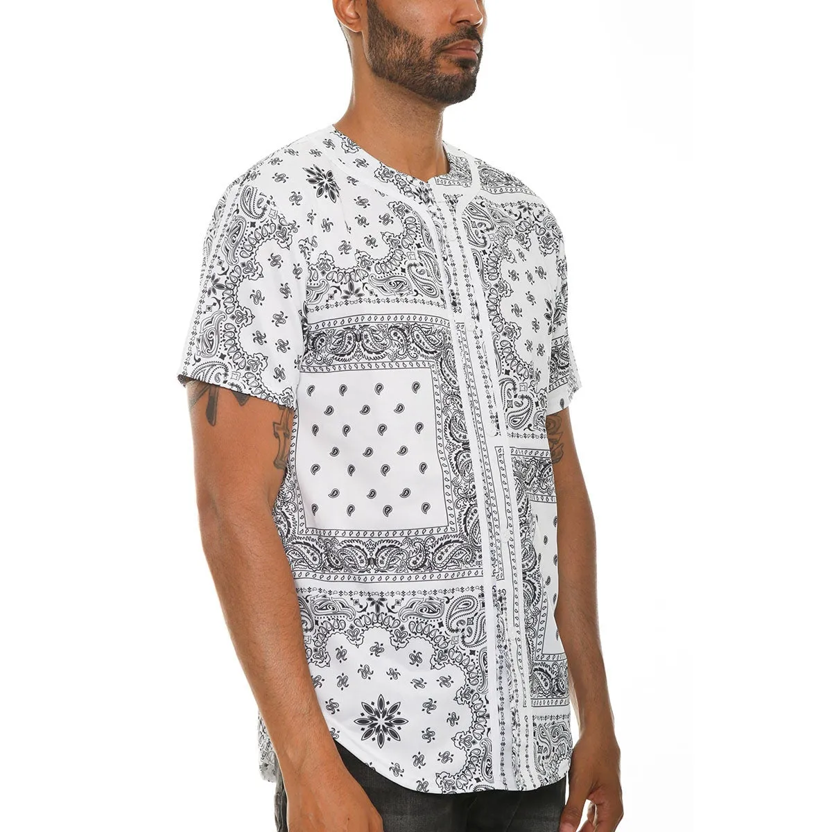 White Paisley Baseball Jersey