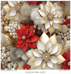 Winter Floral 10 3D Printed Vinyl Sheet/Wrap