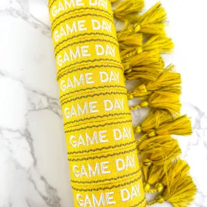 Yellow Game Day Embroidered Bracelet